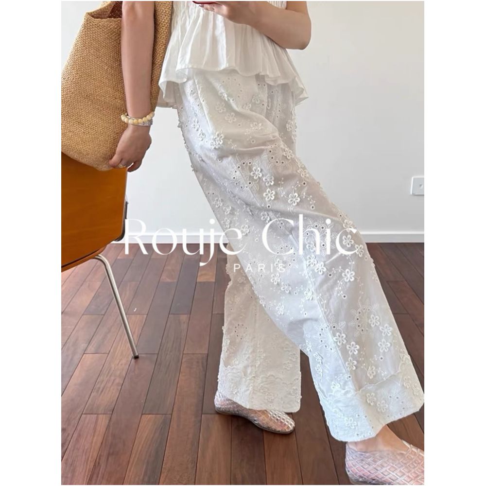 ASAYA6709 – Fleur Blanc Eyelet Pants 🤍🌼