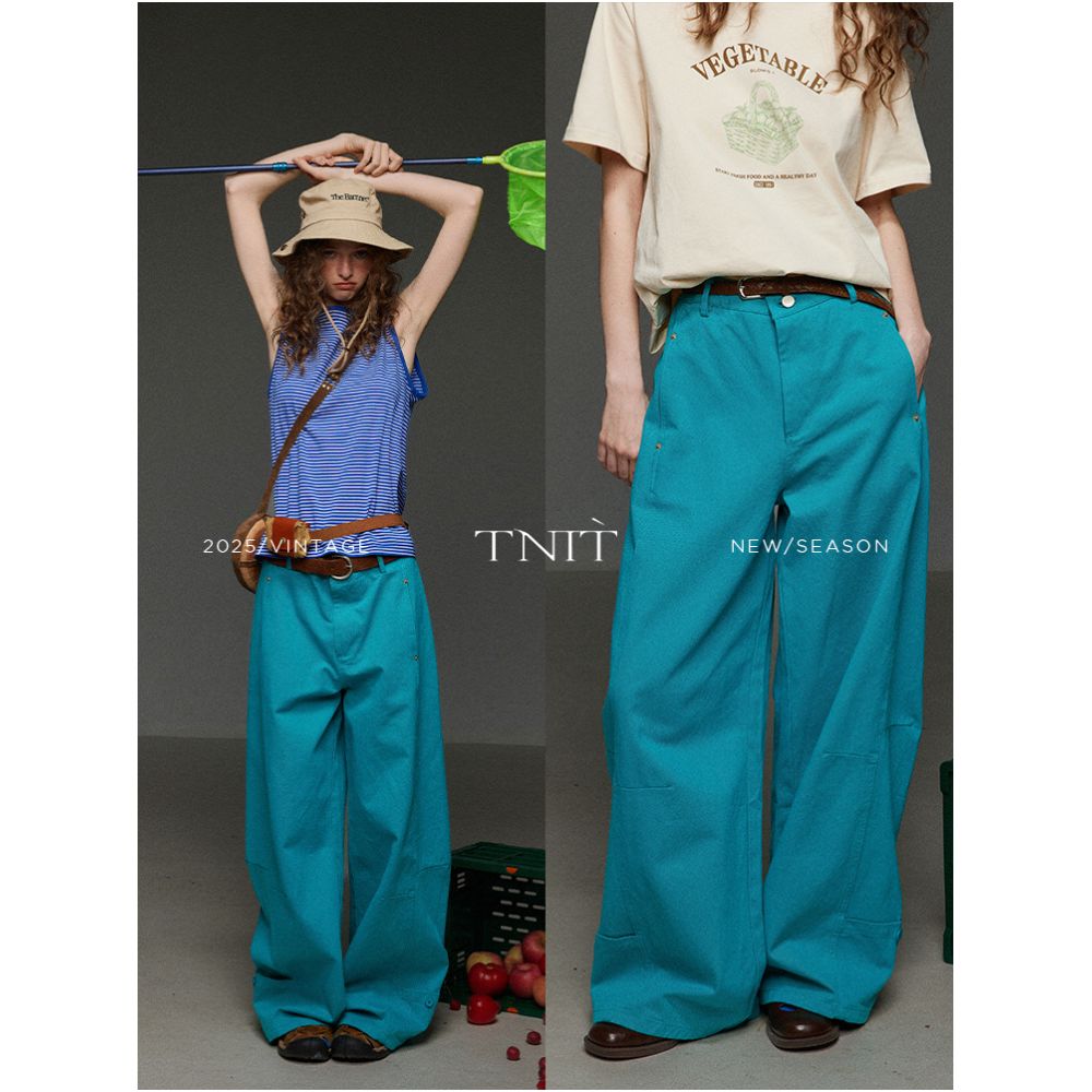 ASAYA6710 – Riviera Aqua Wide-Leg Pants 🌊🍅