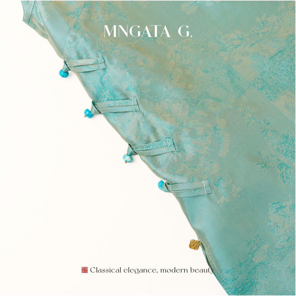 Gong Xiaoyan Floating Light Brocade Clouds Endless Mangata New Chinese Slant Top 6011255 image 4