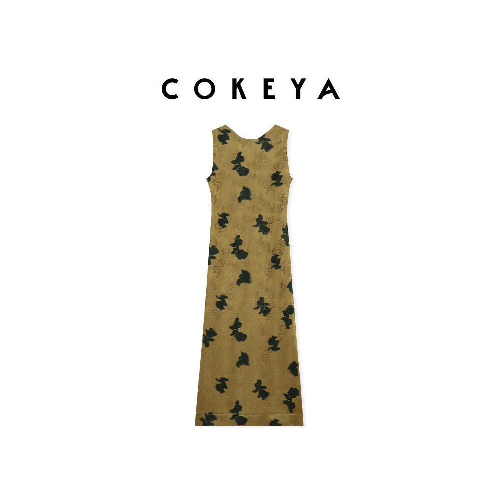 ASAYA6713 – Midnight Bloom Silk Dress 🌙🌺
