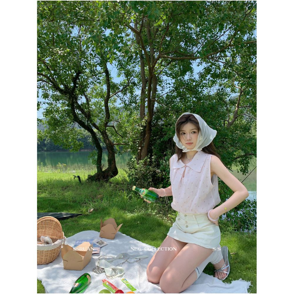 ASAYA6736 – Blush Dot Picnic Blouse 🌸🧺