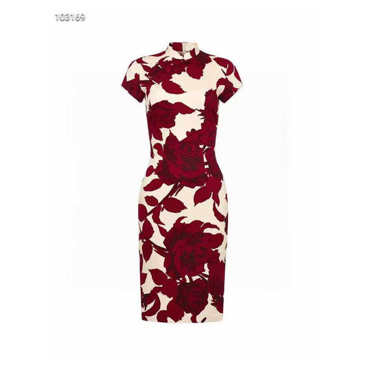 ASAYA6742 – Crimson Rose Cheongsam Dress 🌹❤️