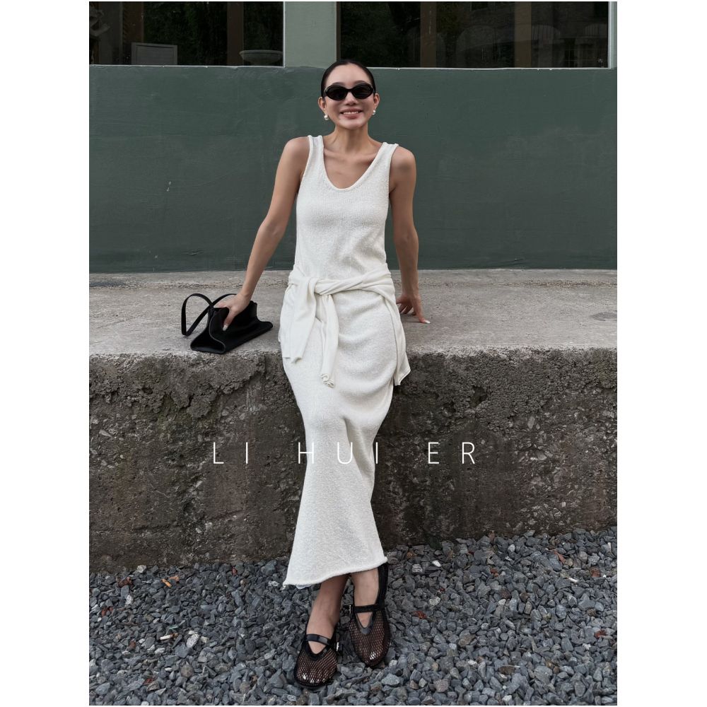 LiHuiEr Alaska Gulf Minimalist Sleeveless Dress for Women Knitted Vest Dress image 1