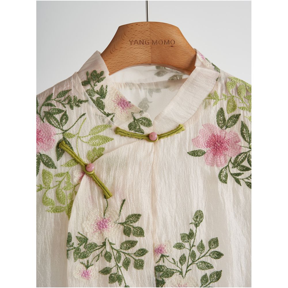 New Chinese Style Slanted Placket Embroidered Pleated Vest and Skirt Set 2026 New Women s Summer Outfit image 3