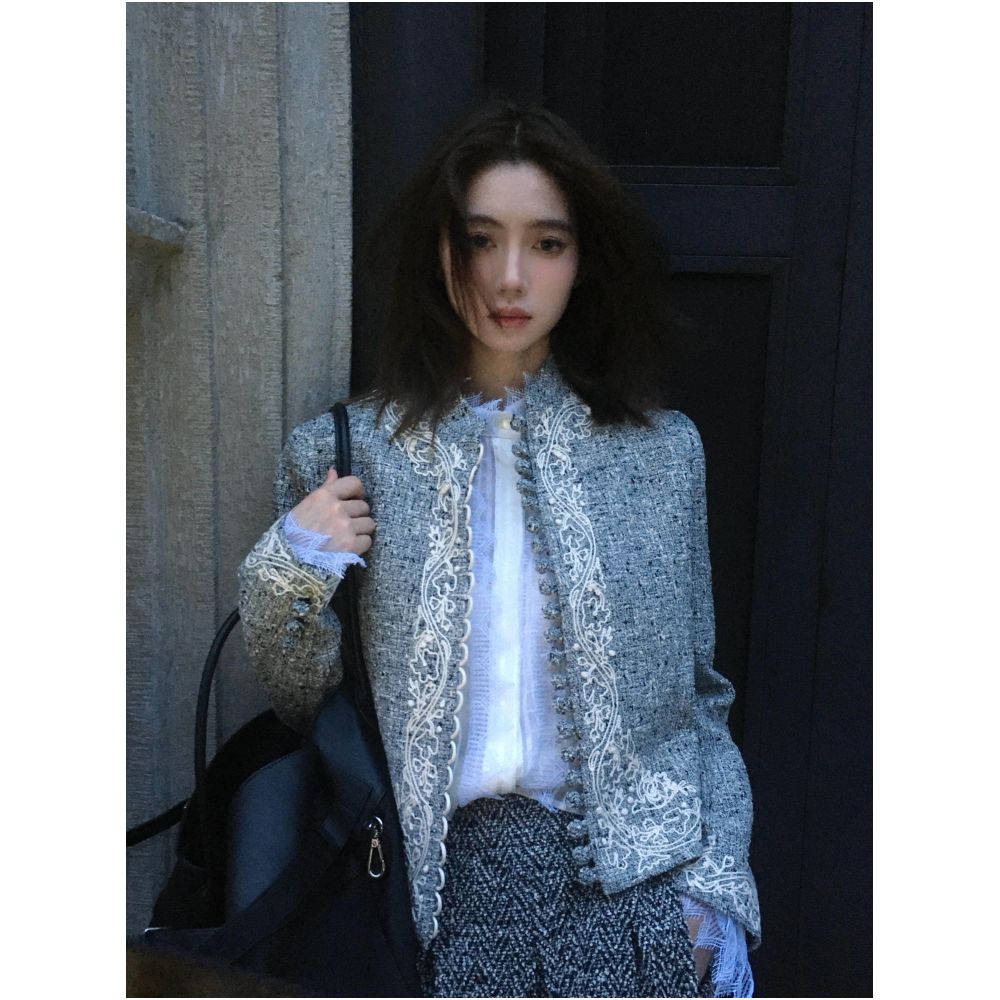 Luxury Women s Designer Style French Grey Chanel inspired Jacket 2026 Autumn New Arrival New Chinese Style Top image 0
