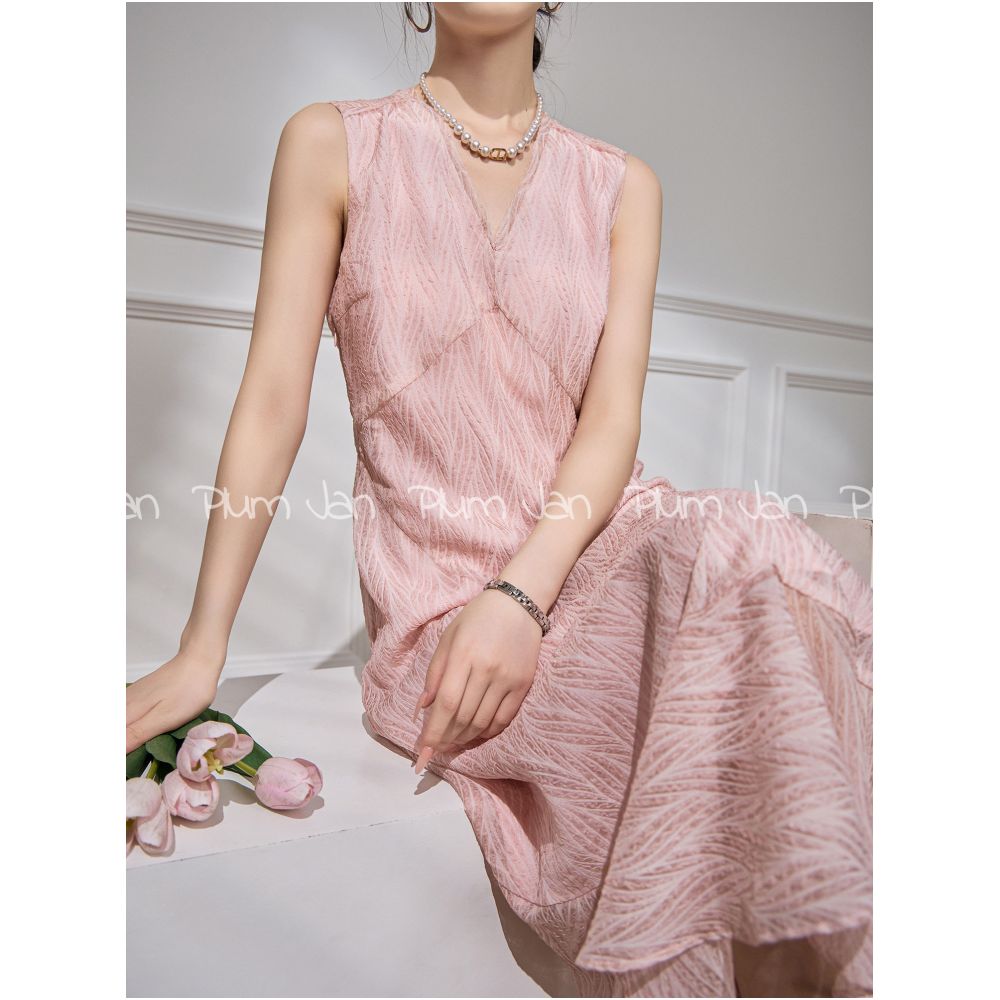 ASAYA6796 – Blush Whisper Textured Dress 🌸✨
