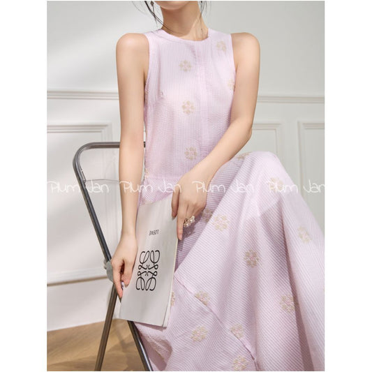 ASAYA6797 – Lilac Bloom Textured Dress 🌸🩷