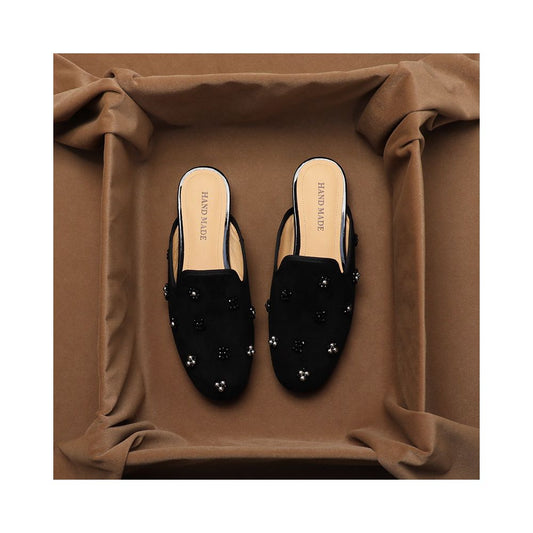 ASAYA6805 – Velvet Bloom Handmade Mules 🌿✨
