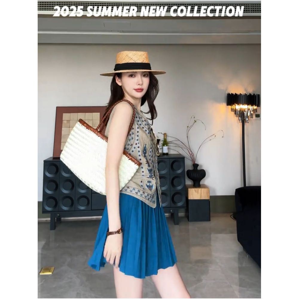 Niche design 2026 Summer New Bohemian style linen embroidered vest breathable versatile and flattering for all body types image 4