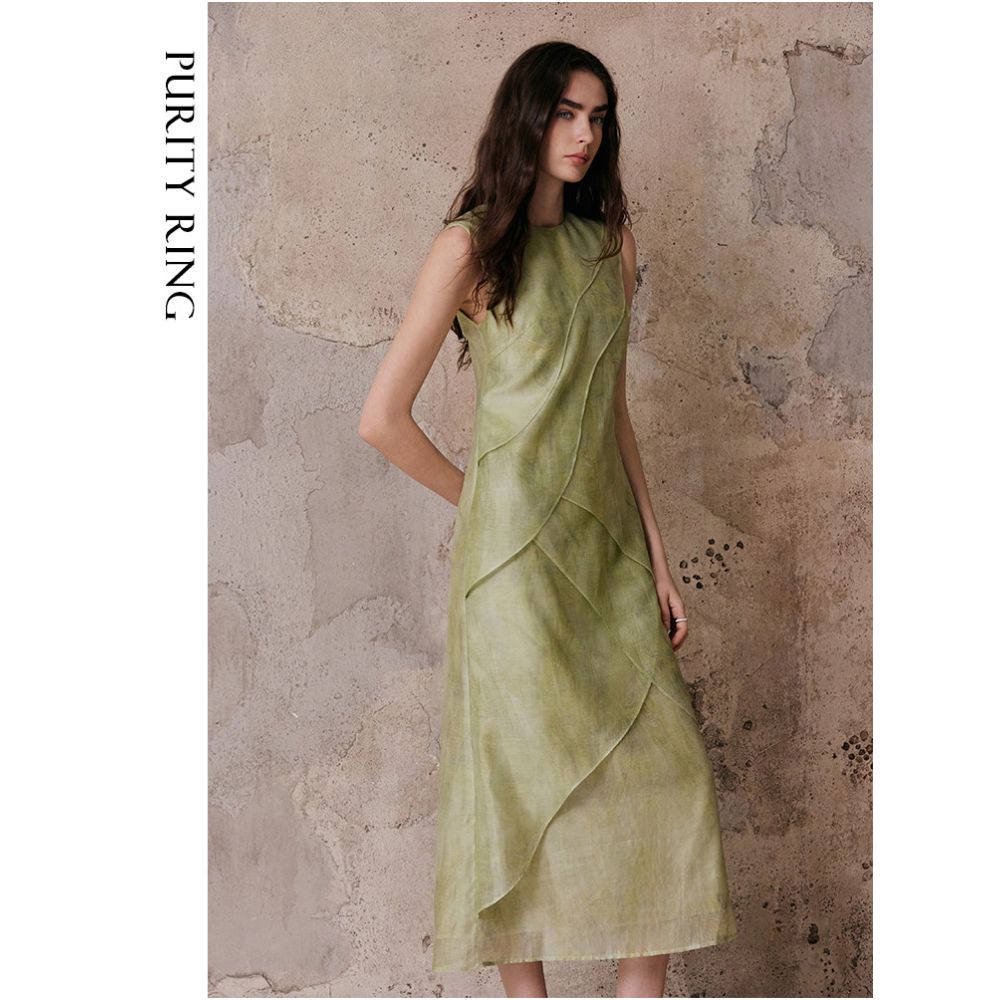 PURITY RING Layered Sleeveless Fitted Dress with a Hazy Diffusion Design image 3