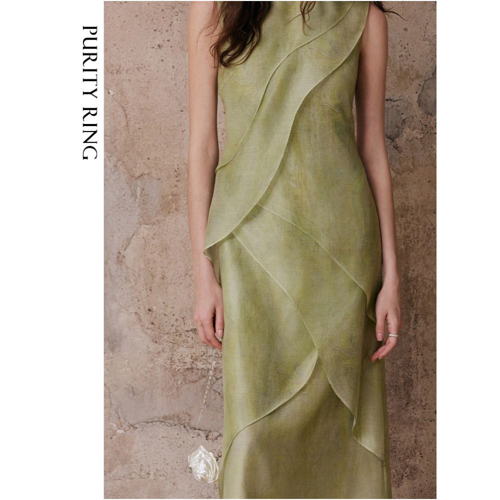 PURITY RING Layered Sleeveless Fitted Dress with a Hazy Diffusion Design image 4