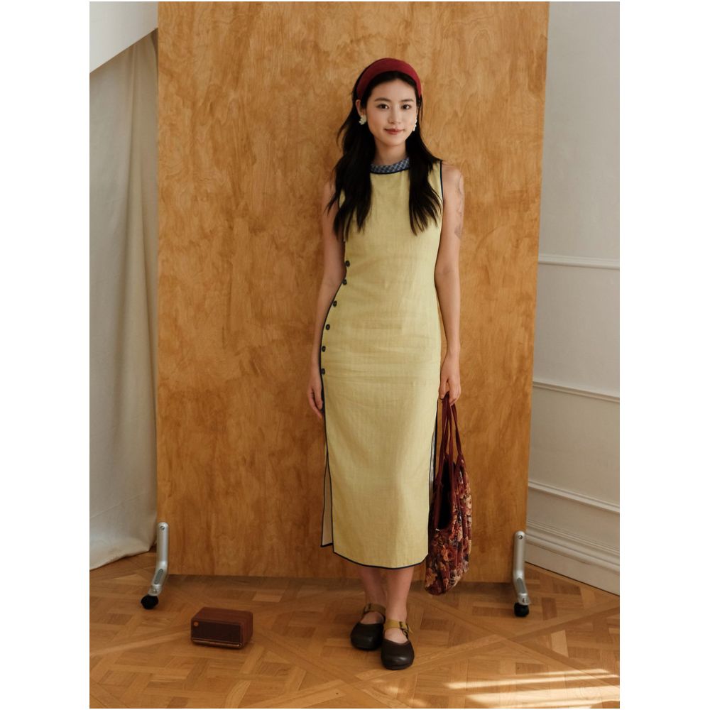 ASAYA6813 – Meadow Whisper Cheongsam Dress 🌾💛