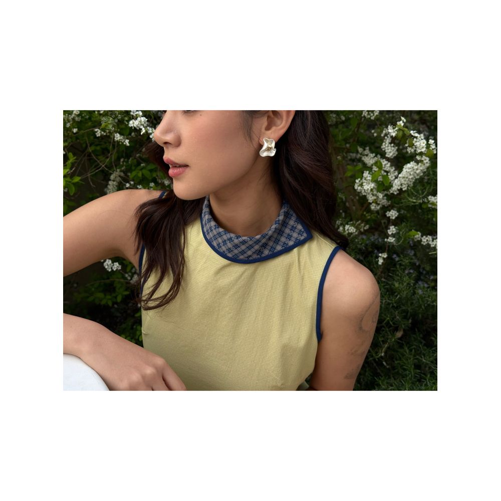 SF Express Sixteen piece Miscanthus sinensis double layered cotton yarn cheongsam with lapel design Original design image 4