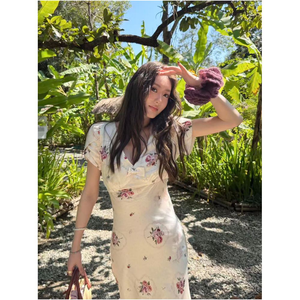 2ND STUDIOS French Floral Print Dress Elegant and Sophisticated Style 2026 Summer New Slim Fit Dress for Women image 1