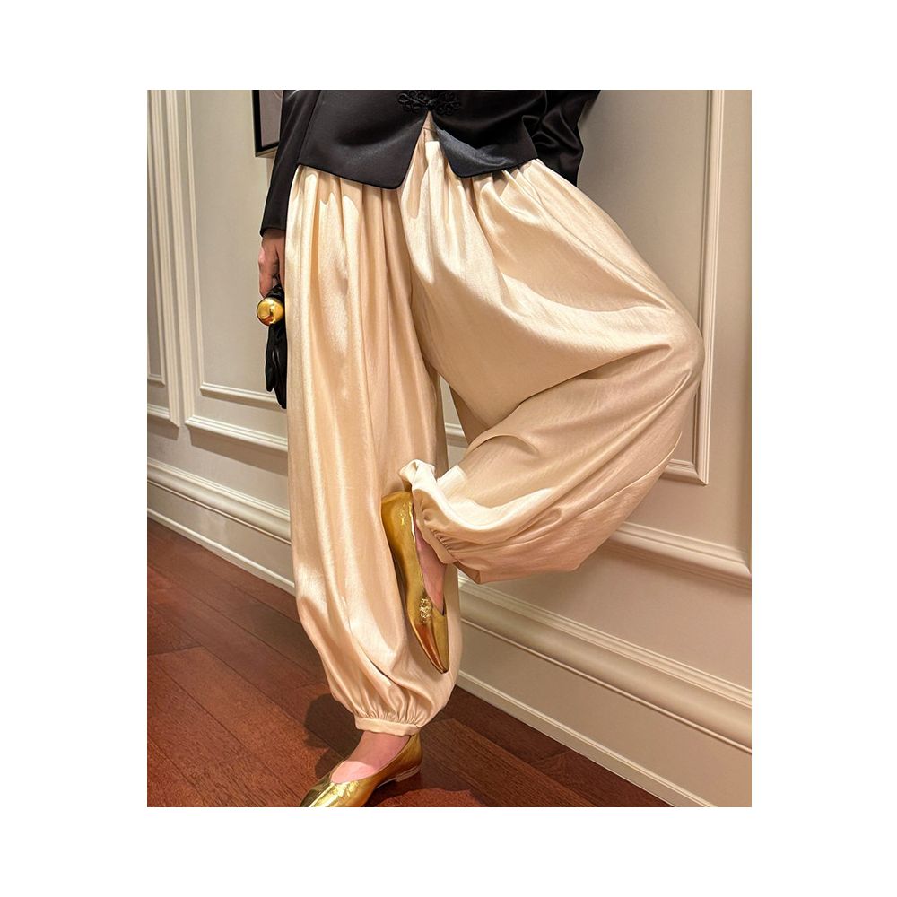 ASAYA6823 – Moonlit Silk Harem Pants ✨🖤🌙