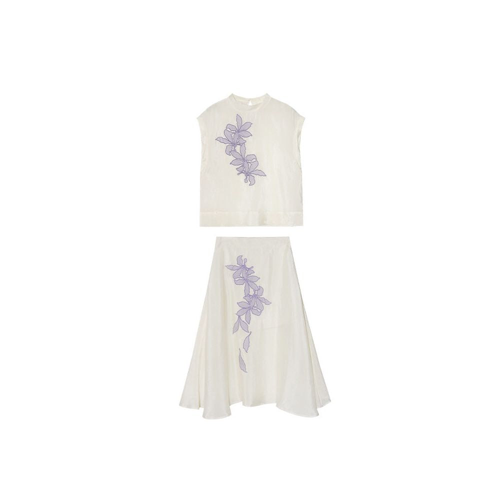 ASAYA6826 – Lavender Bloom Silk Set 💜🤍