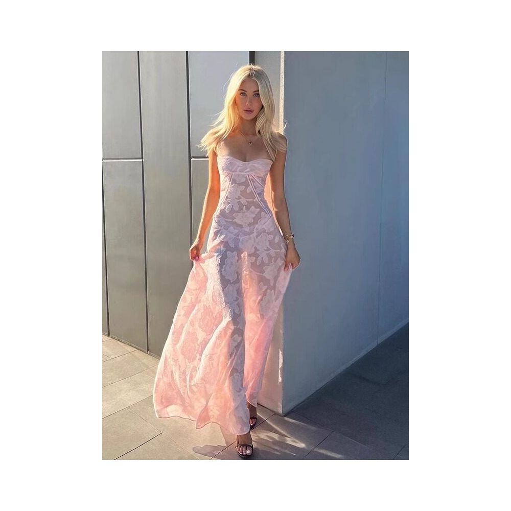 Sisjuly Super Fairy Romantic Tea Break Manor Style Mesh Lightweight Sheer Crochet Hollow Out Texture Dress for Women image 4