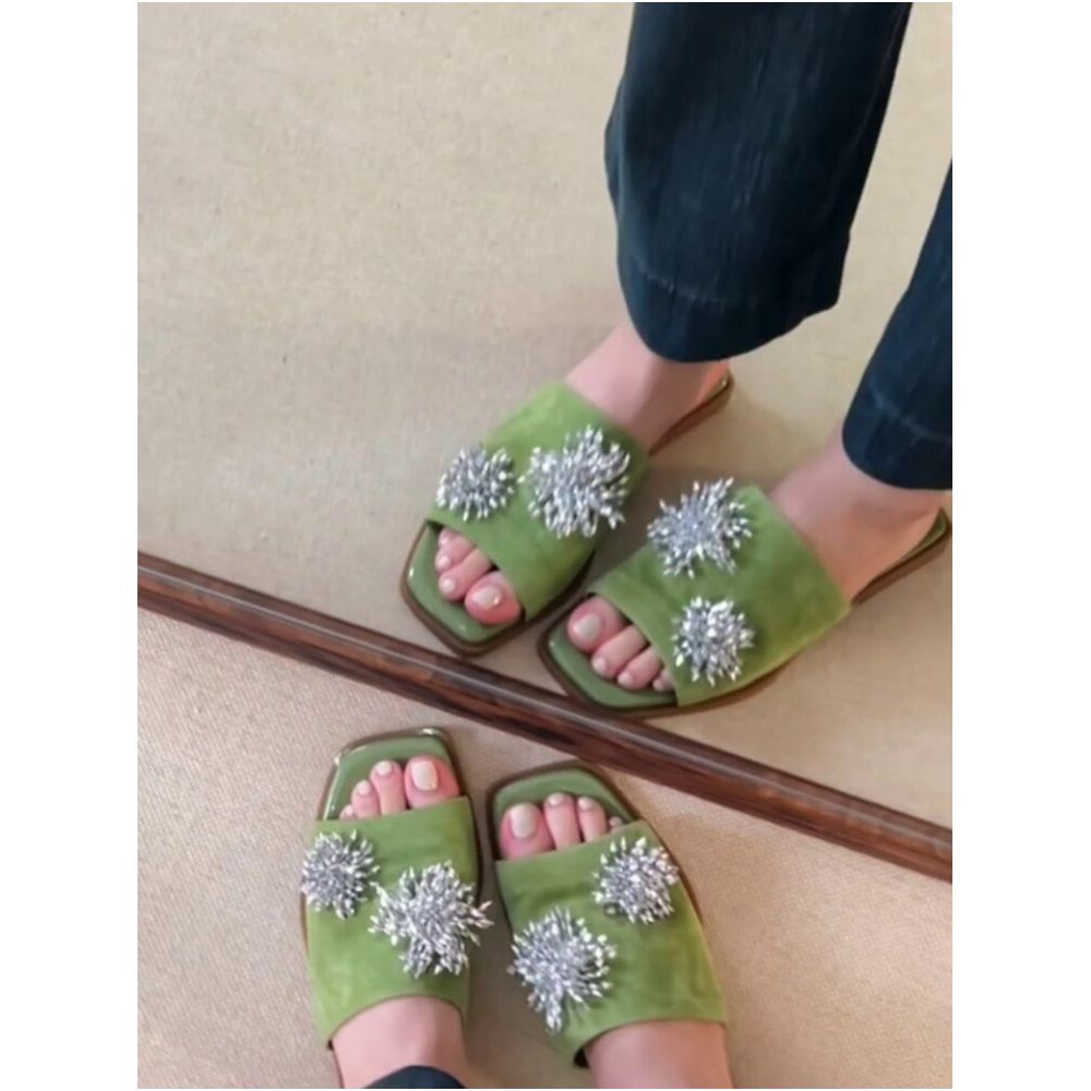 Lambskin version French retro niche flip flops and mules 2025 new summer style fashionable genuine leather sandals image 4