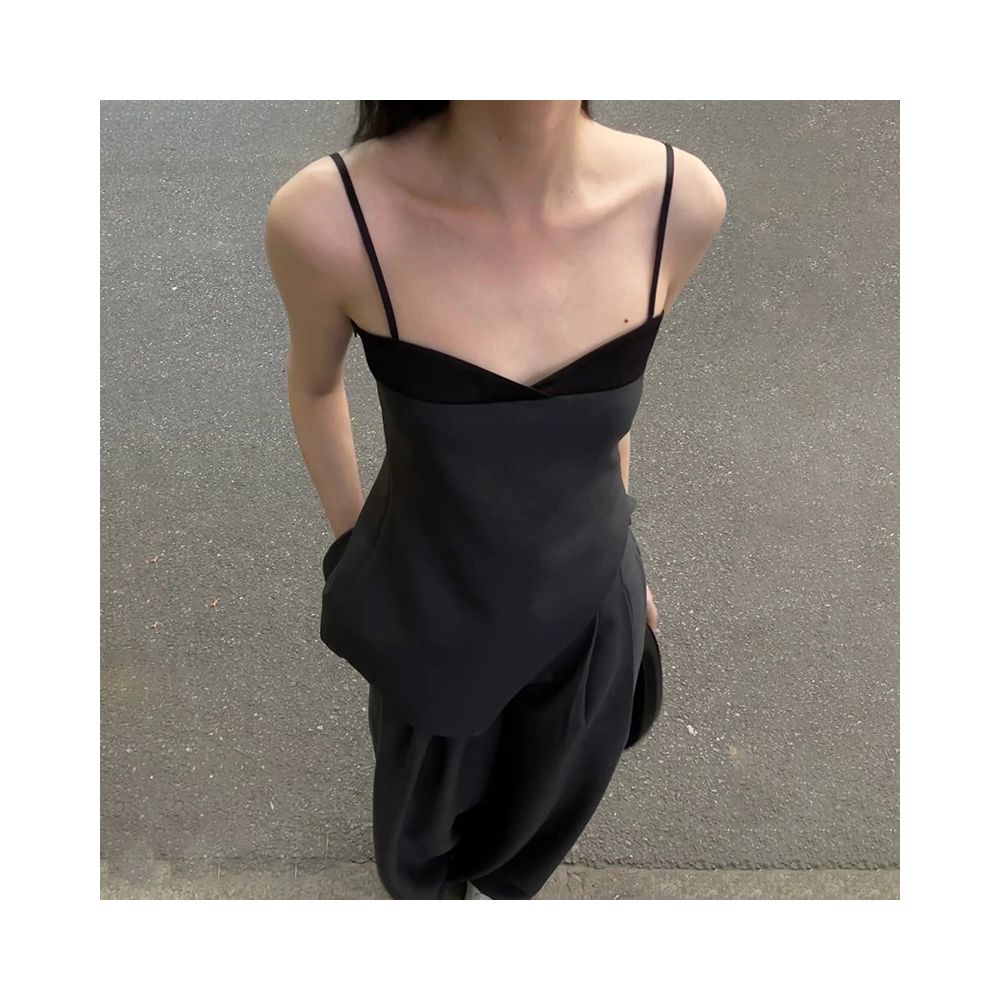 ASAYA6834 – Noir Edge Asymmetry Set 🖤✨