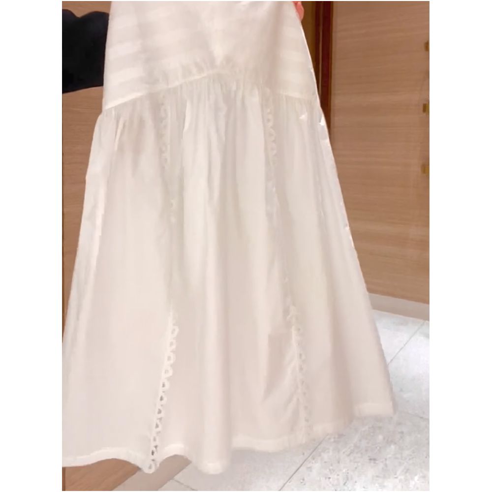2026 Summer New French Chic Suit Long sleeved Shirt with Lace up Design White Skirt image 3