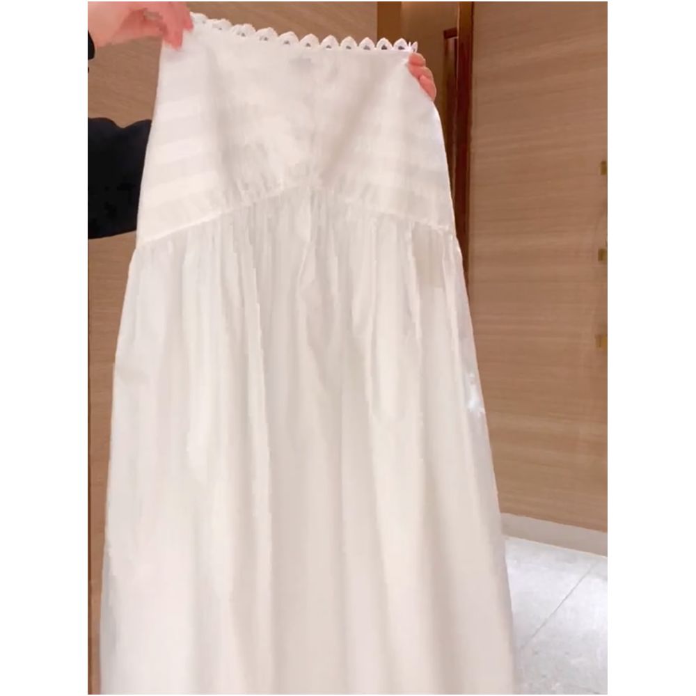 2026 Summer New French Chic Suit Long sleeved Shirt with Lace up Design White Skirt image 4