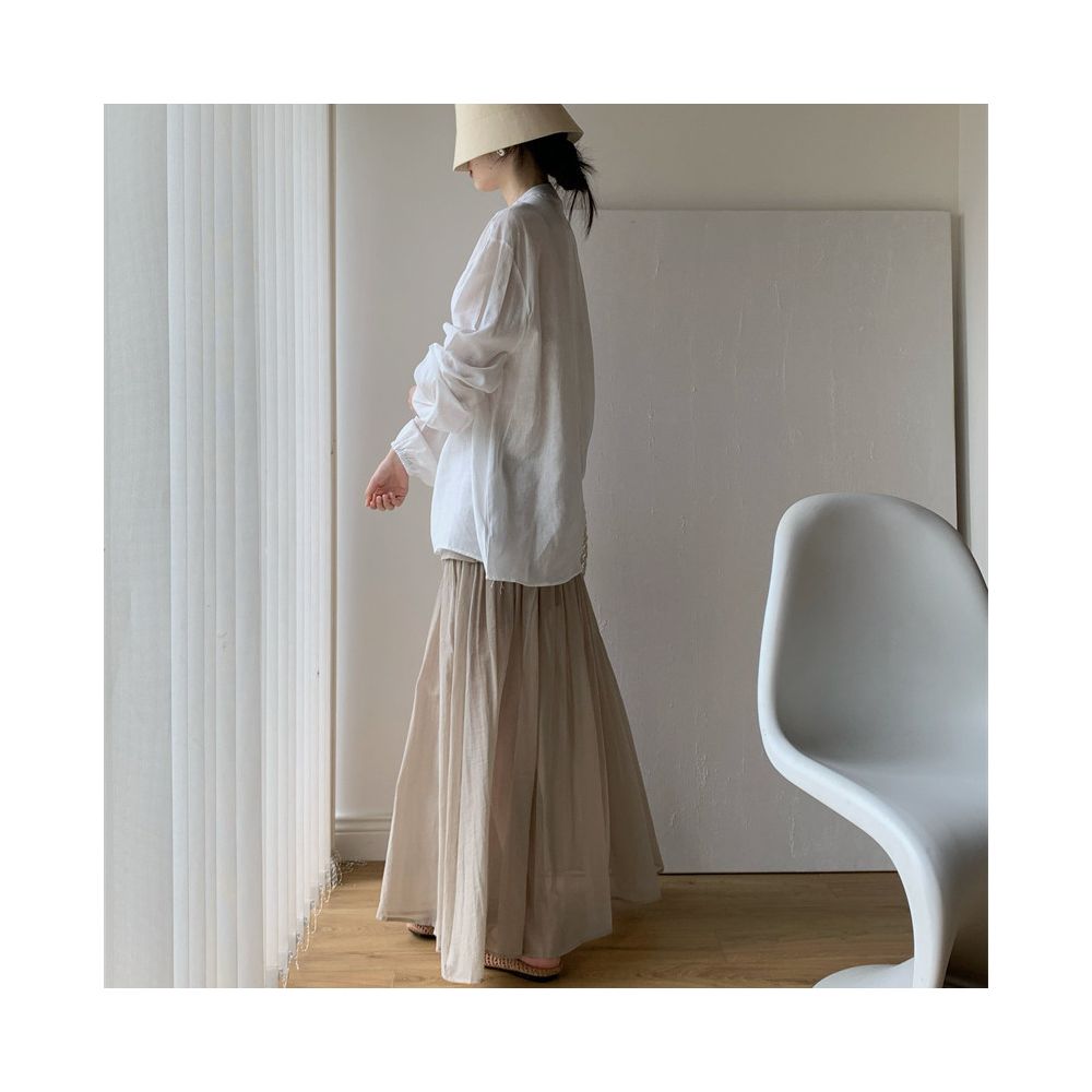 Aowen 2026 Summer New Chinese Style Heavy Embroidery Beaded Light National Style Long Sleeve Sun Protection Top Lightweight Comfortable Elegance image 3