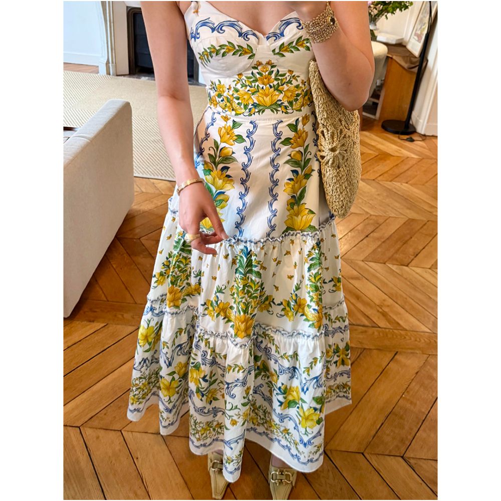This year s trendy and unique white floral print sundress with a cinched waist is a popular summer style for women in 2025 image 5