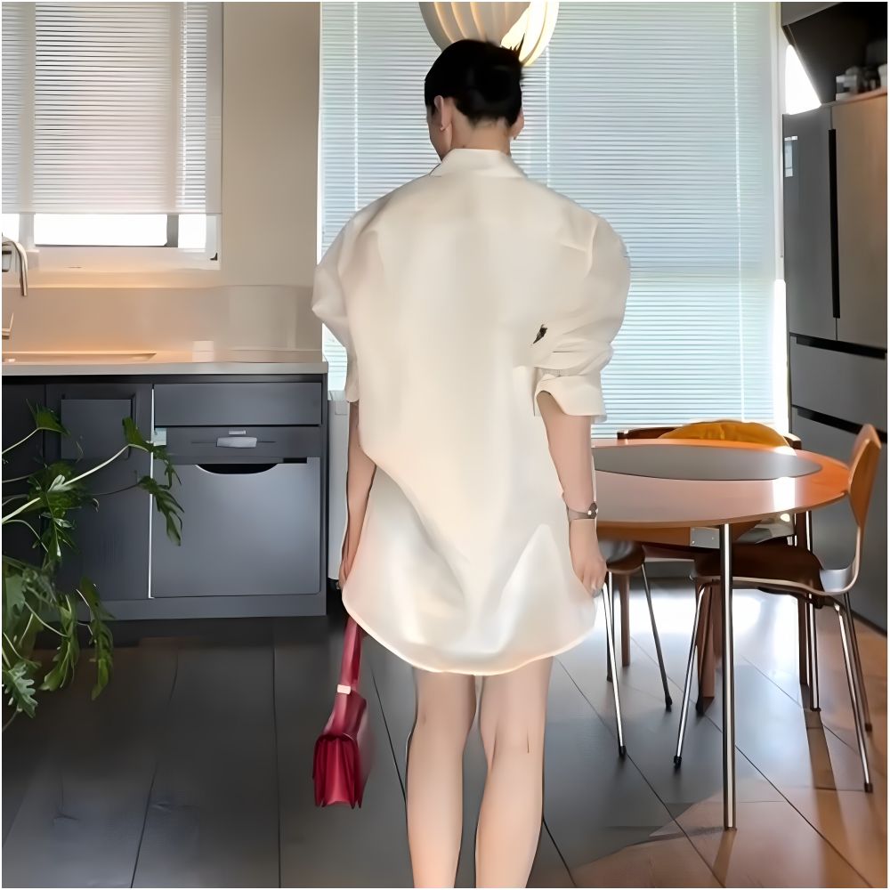 Women s stylish V neck sun protection shirt perfect for early autumn with a French inspired sophisticated and relaxed feel Ideal as an outer layer or workwear top image 4