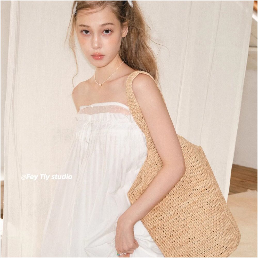 feytiy Plant inspired fresh and stylish handmade raffia bag perfect for summer A versatile and fashionable handmade raffia shoulder tote bag for an ethereal fresh look image 1