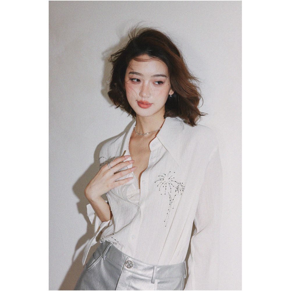 Who knows the silver content of Rosebanks shirts Heavy duty beaded embroidery textured pleats blogger style shirt image 4
