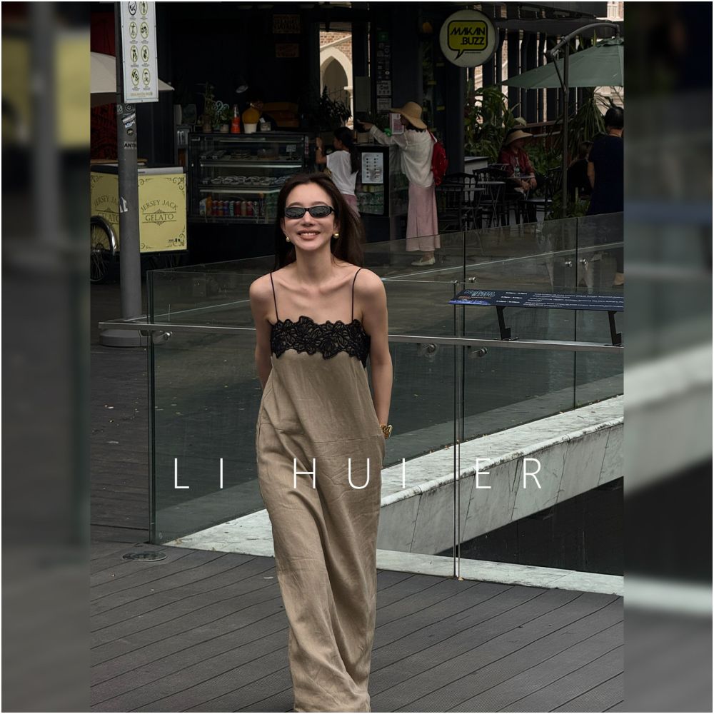 LiHuiEr Zhici French style sleeveless linen dress for women spring style elegant and sophisticated slip dress image 2