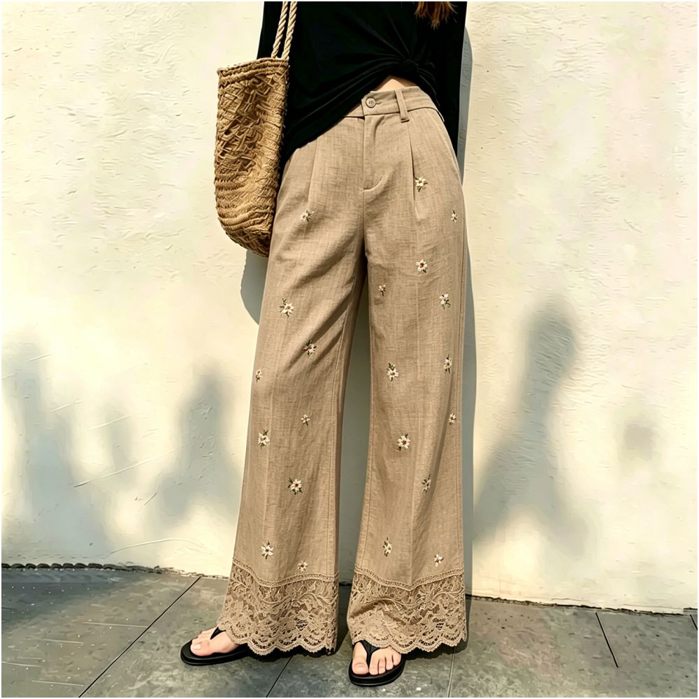 ASAYA6947 – Daisy Lace Breeze Pants 🌼🤎