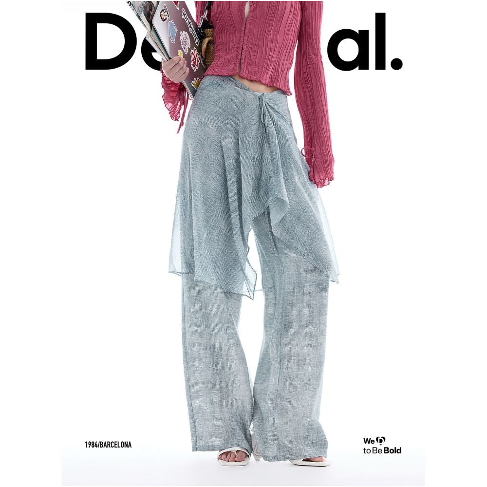 Desigual Celebrity Style Spring Summer 2026 New Arrival Lightweight Faux Denim Print Two Piece Set Clothing Casual Pants image 3