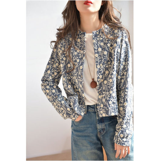 ASAYA7162 – Meadow Bloom Embroidered Jacket 🌼💙