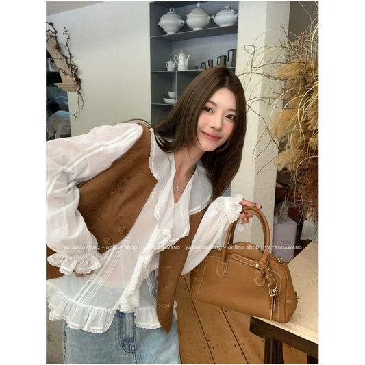 ASAYA7226 – Vintage Suede Embroidered Vest 🤎🍂