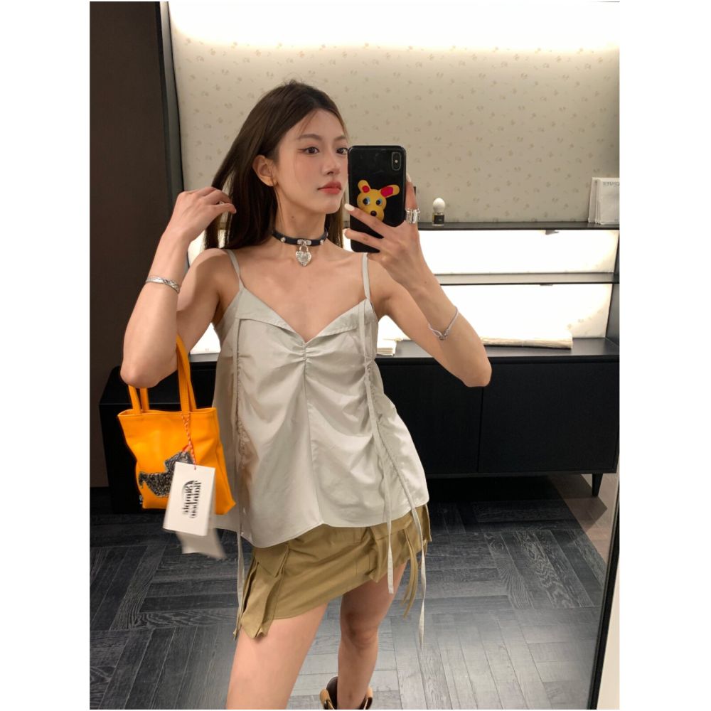 Big Dog with Braces Midsummer Night Gray Camisole Vest for Women 2025 New Style Super Cute No Bra Pads image 1