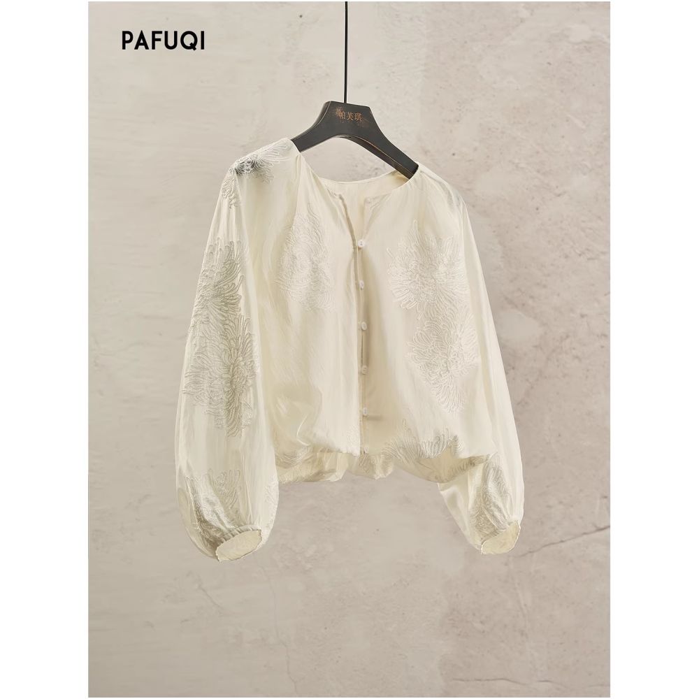 ASAYA7241 – Ivory Bloom Embroidered Blouse 🌼🤍