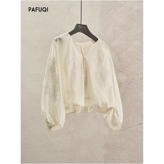 ASAYA7241 – Ivory Bloom Embroidered Blouse 🌼🤍
