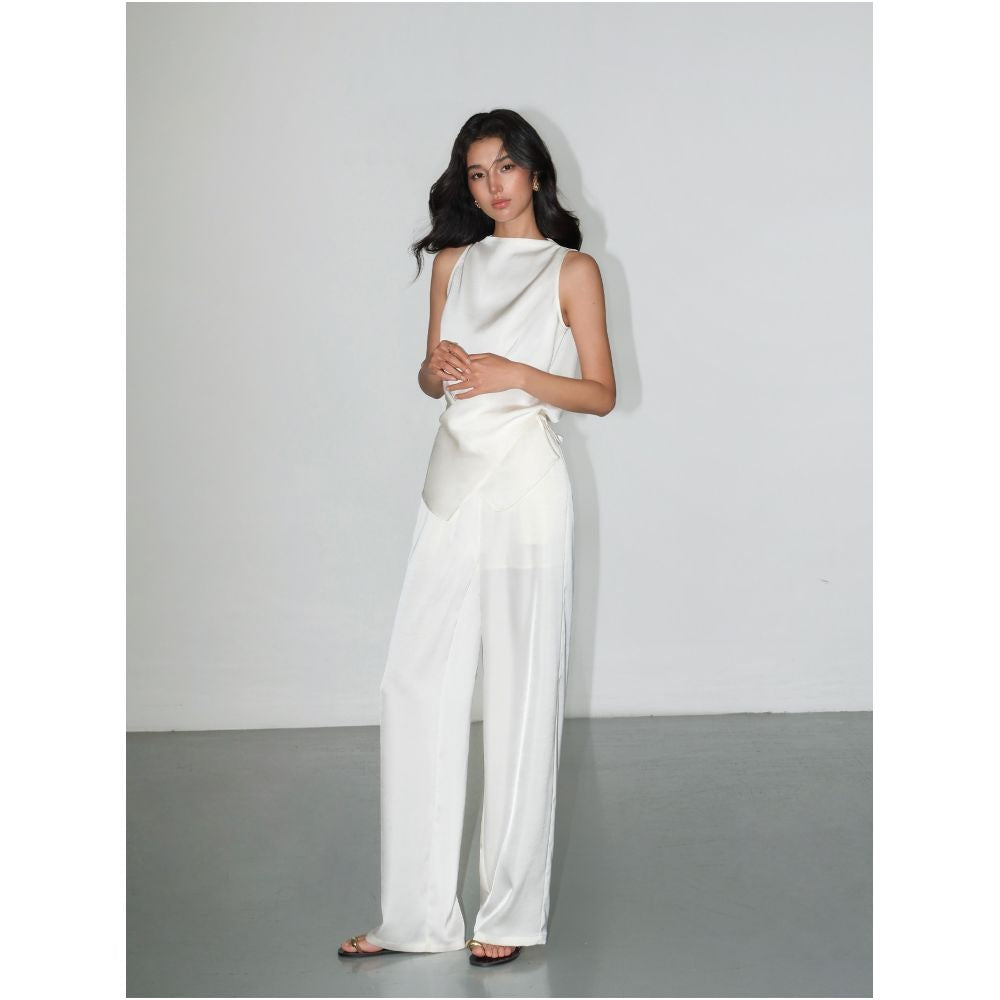ASAYA7283 – Satin Drape Elegance Set ✨🤍🌙