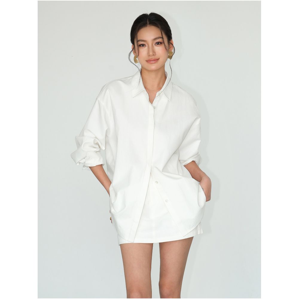 ASAYA7288 – Oxford Essential Oversized Shirt 🤍🌸
