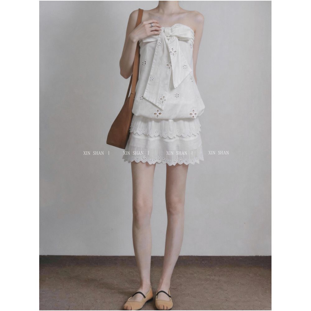 Johor Bahru Studios Strapless Two Piece Set Elegant and Sweet Spicy Style New Summer 2026 Arrival image 0