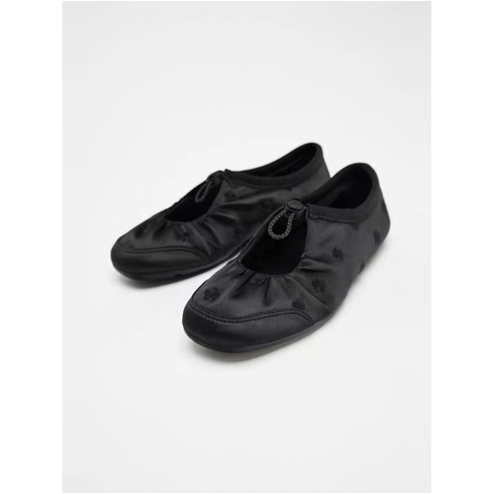 ASAYA7306 – Satin Mary Jane Ballet Flats 🖤🩰