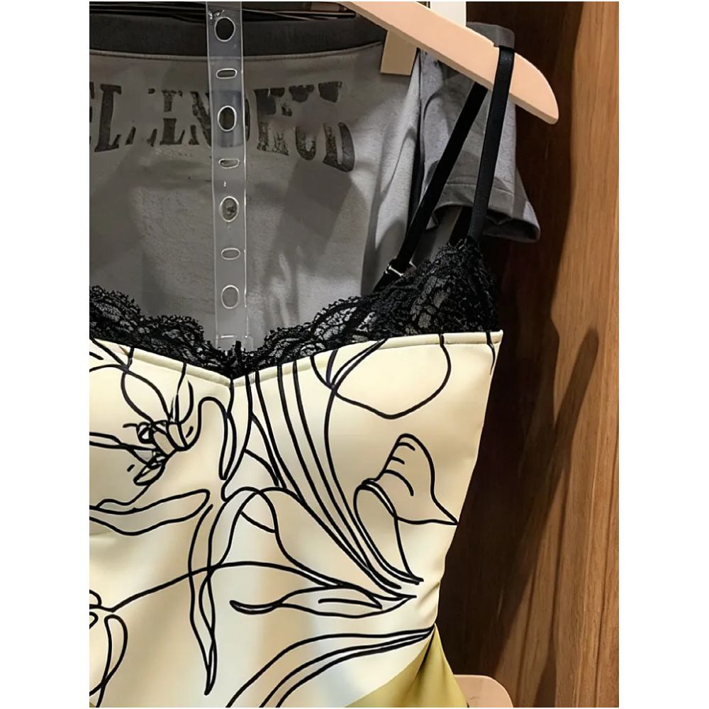 Artistic floral gradient satin camisole for women a unique and stylish design that flatters the figure slims the waist and creates a chic and sexy look image 2