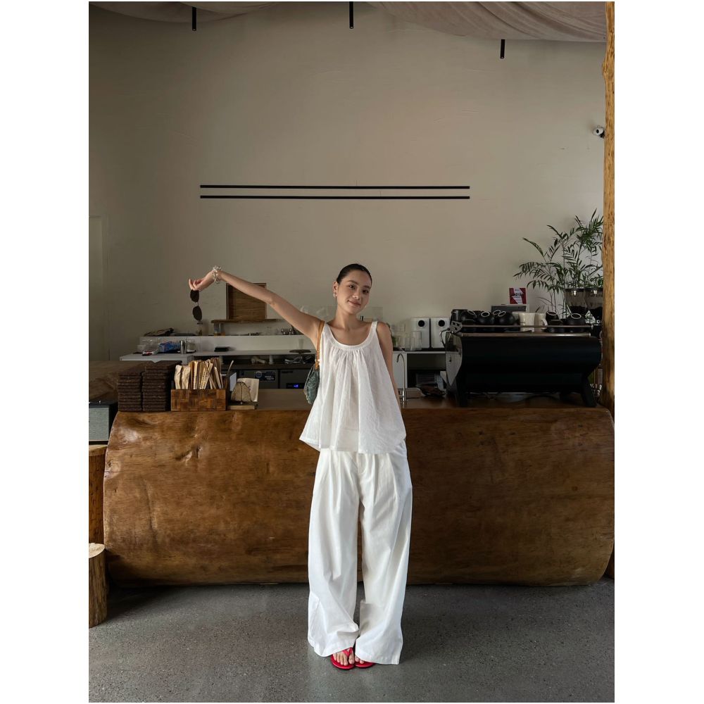 PURITY YR Niche Minimalist Design Elegant U Neck Tencel Fashionable A Line Slimming Sleeveless Vest Top for Women image 2