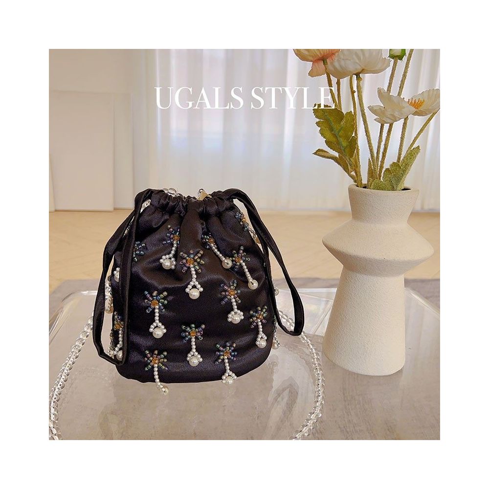 ASAYA7315 – Blossom Pearl Satin Bucket Bag 🌸🩷
