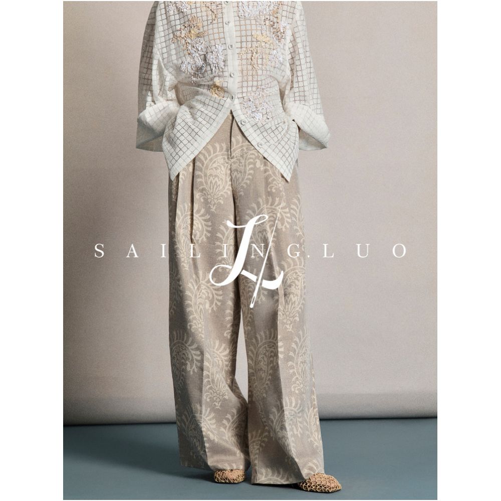 SailingLUO 2026 New Linen Beaded Floral Loose Breathable Wide Leg Casual Pants image 2