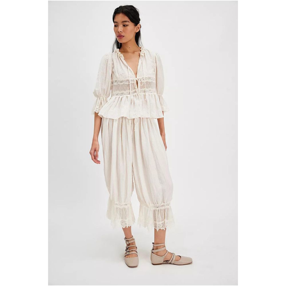 ASAYA7318 – Bohemian Lace Bloom Pants 🤍🌿