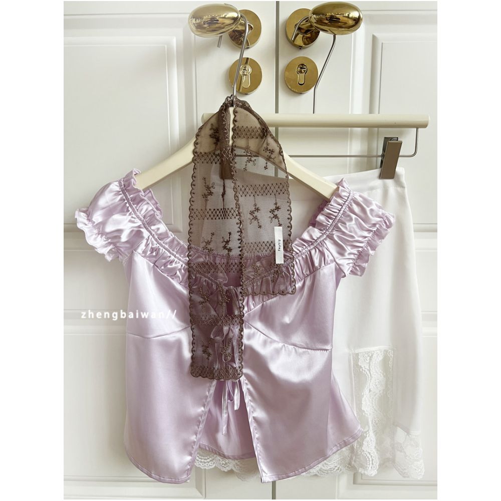 ASAYA7336 – Vintage Lace Whisper Scarf 🤎🕊️