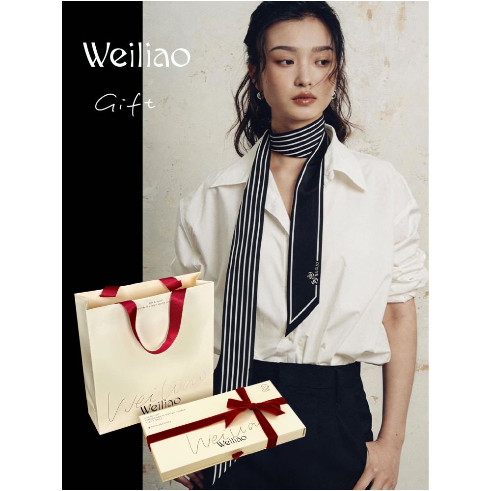 ASAYA7351 – Riviera Silk Ribbon Scarf 🎀🤍