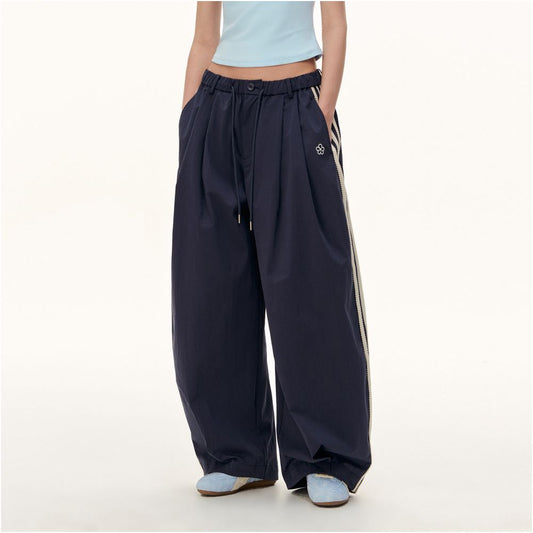 ASAYA7358 – Sport Luxe Wide-Leg Track Pants 💙🤍